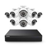 10 Channel 4K PoE Security Camera System, 8PCS 8MP Outdoor Metal IP Cameras, AI Human/Vehicle Detection, H.265+ Video Compression, Two-Way Audio